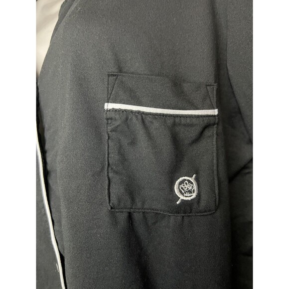 Born Pajama Shirt Womens Large Black Button Front Long Sleeve Piped Sleepwear - Picture 4 of 6